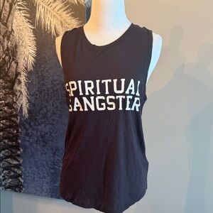 Spiritual Gangster Black Sleeveless Graphic Tank